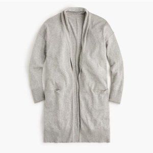 J. Crew Grey Lightweight Long Cardigan (XXS)